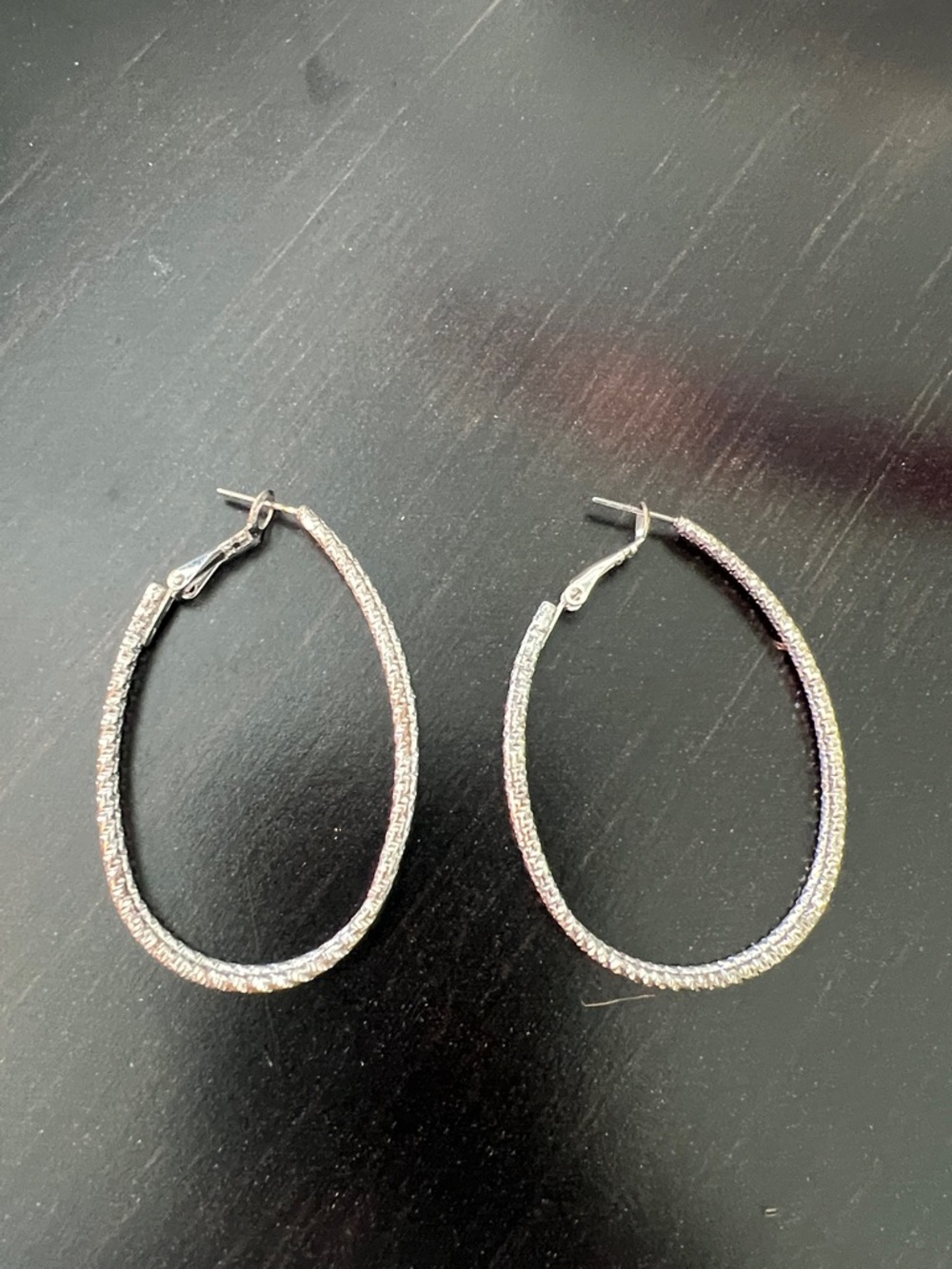 Sparkling Silver Textured Hoop Earrings for Women